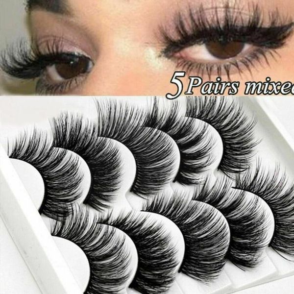 

false eyelashes 5 pairs faux 3d lashes fluffy wispy handmade natural makeup long eyes big fake lash eyelash extension eyela e0n6