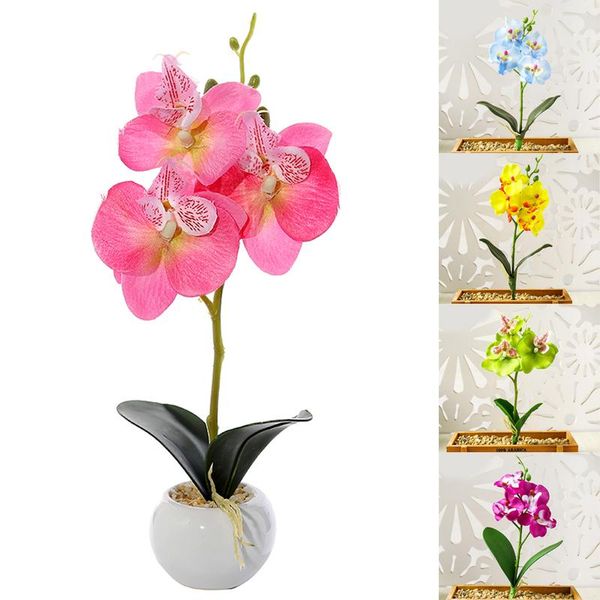 

simulation small butterfly orchid fake flower mini silk for year home wedding decoration diy artificial phalaenopsis decorative flowers & wr