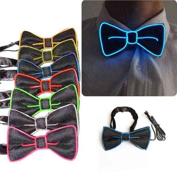 Piscando LED Bowtie LED Lixeira Elástica Iluminada Acenda por 2Aa Bateria para Casamento Festival Festival Fontes Unisex Y1229