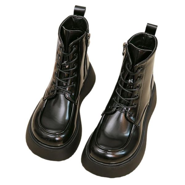 

boots women's rubber boots-women female shoes lace up round toe rain 2021 ladies med black rock autumn ankle cross-tied