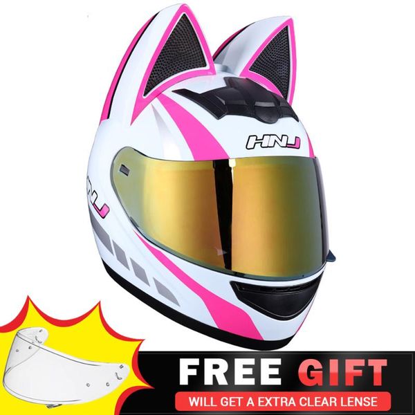 

cat ear motorcycle helmet modular casco moto full face motocross capacete de accessories for four season helmets