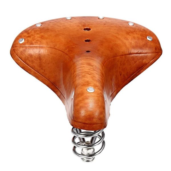 

bike saddles bicycle saddle mtb cowhide metal ith spring suspension waterproof road rails cycling