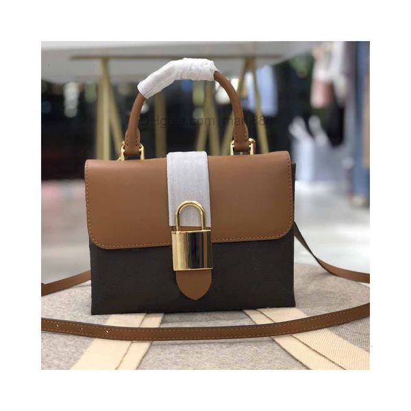 

women hand bag handbag purse shoulder crossbody bags genuine leather patchwork color gold padlock closure detchable adjustable strap locky
