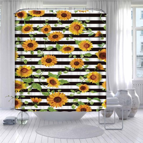 

shower curtains sunflower curtain nature floral plant wild flower decor rustic farmhouse bathroom set with 12 hooks