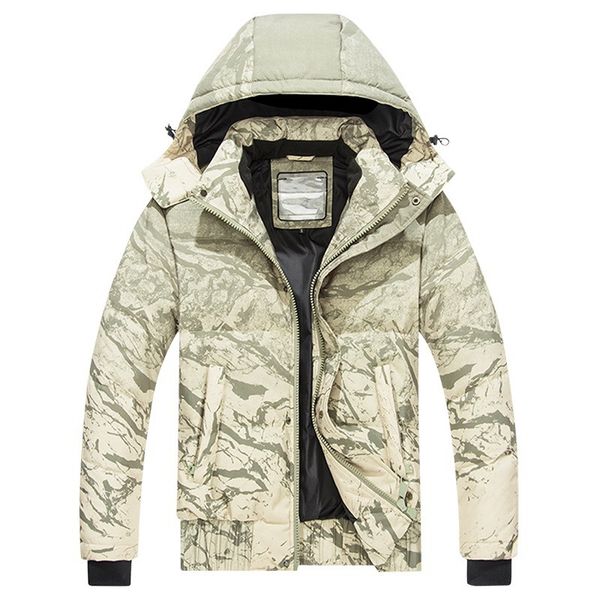

man printing thicken down coats fashion couples warm windproof hooded puffer jacket wholesale designer winter casual outdoor puff jackets, Black