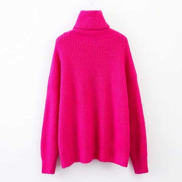 

inspired pink turtleneck sweater for women long sleeve fashion ladies pullovers jerseys new streetwear plus size sweaters 210412, White;black