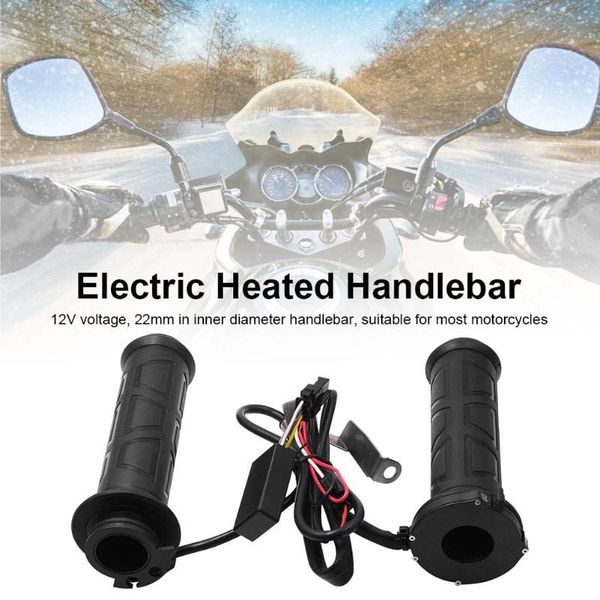 

handlebars 2pcs 12v electric heated adjustable temperature durable handlebar motorcycle grips for diameter 22mm handle