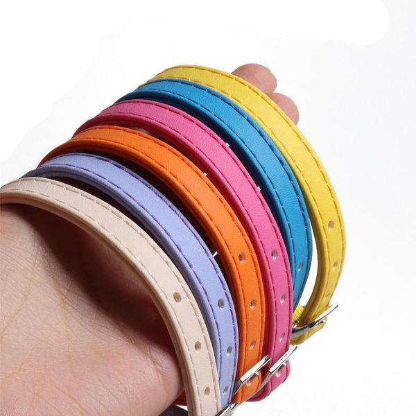 

cat collars & leads macaron cute pet collar ribbon pu color small