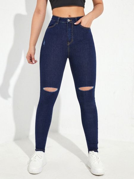 

slant pocket ripped jeans b9eu#, Blue