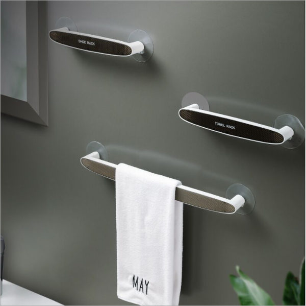 

towel racks large wall-mounted rack perforated bathroom