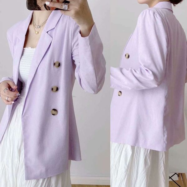 

summer women's cotton linen suit coat, Black;brown