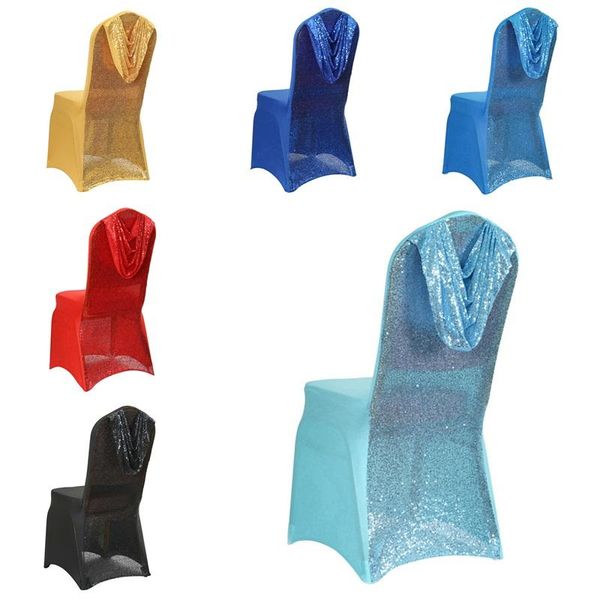 

sequin chair cover stretch armless covers lace wedding party decoration soft seat case non-slip foot protector