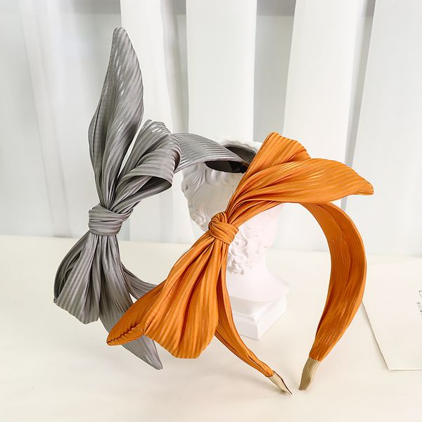 

fashion women solid color hairband bow knotted headband bowknot hairband hair accessories headwear, Silver