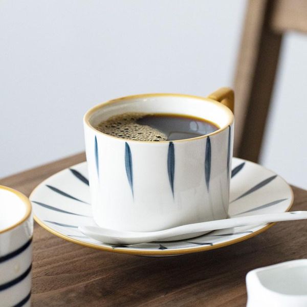 

cups & saucers porcelain coffee cup set cappuccino reuseable tea tazas ceramica ab50bd