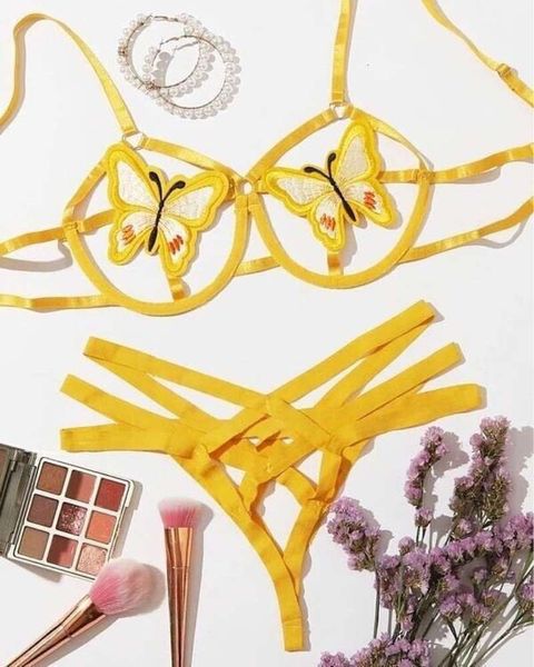 

underwear set lace hook flower buttock lift body shaping bra, Red;black