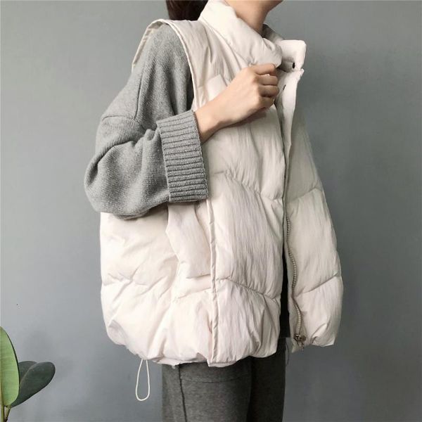 

vests 2021 autumn winter down vt women's foreign style fashion korean loose and versatile cotton et, Black;white