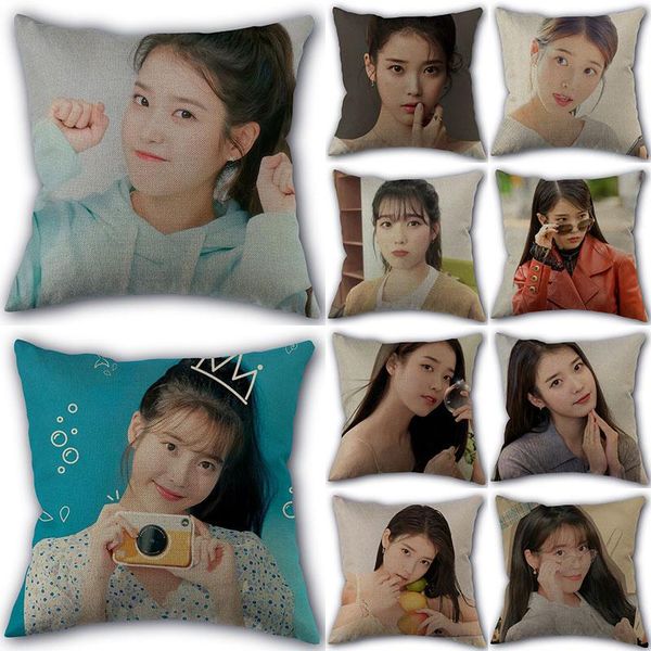 

custom pillowcase iu lee ji eun home textile cotton pillow covers wedding decorative cover square 45x45cm case