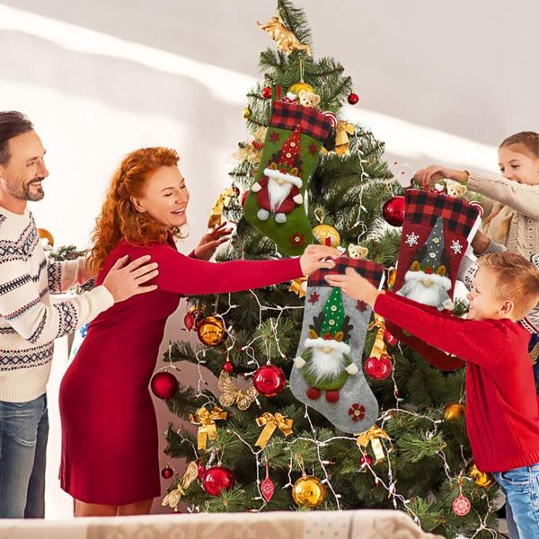 

christmas decorations merry decorative ornament faceless doll xmas sock pendant cartoon saint children's gift bag