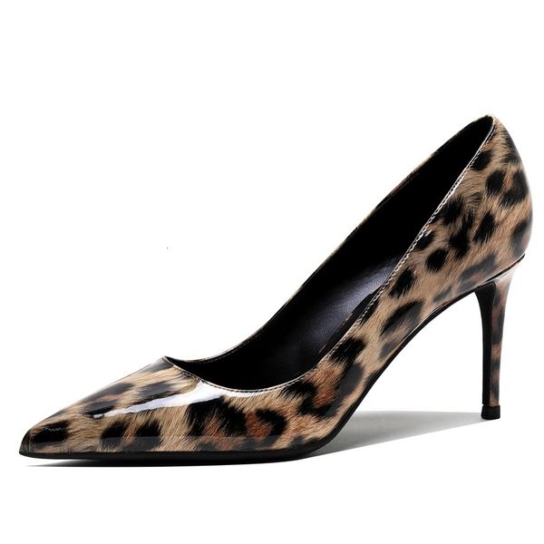 

sandals woman high heels 8cm leopard print women pumps thin heel stilettos party nightclub ladies dress shoes big size m0116, Black