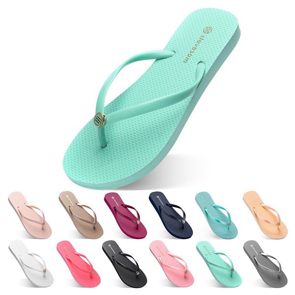 

forty eight slippers beach shoes flip flops womens green yellow orange navy bule white pink brown summer sport sneaker size 35-38, Black