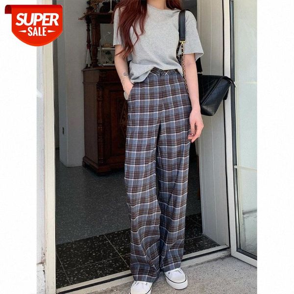 

[beautiful girl plaid pants] korean cool and simple fashion wide-leg trousers #og9p, Black;white