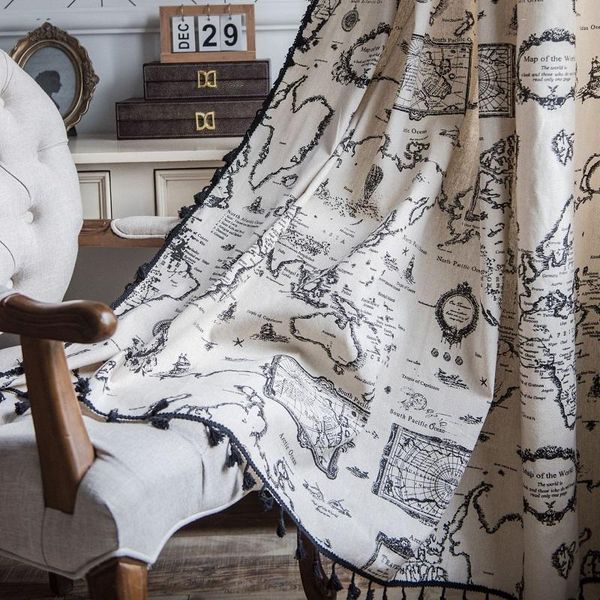 

curtain map tassel japanese-style small window kitchen bedroom living room semi blackout bay & drapes