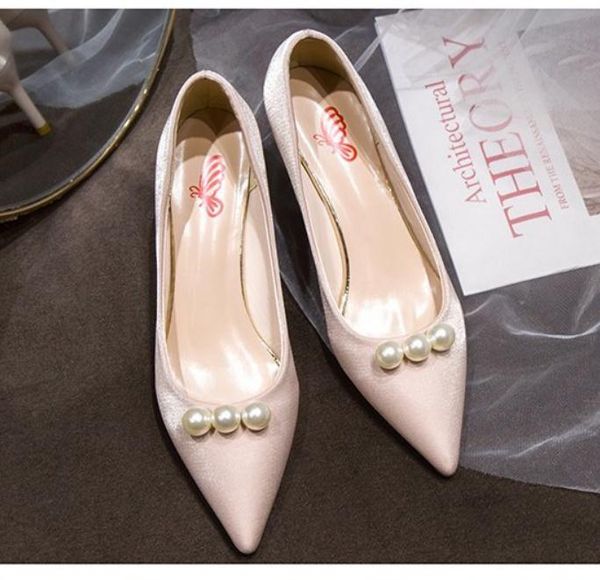 

women's shoes in spring and autumn high fine heel pointed end @170, Black