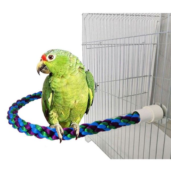 

bird cage toy cotton rope perch curved for large medium and small parrots budgies parakeets cages