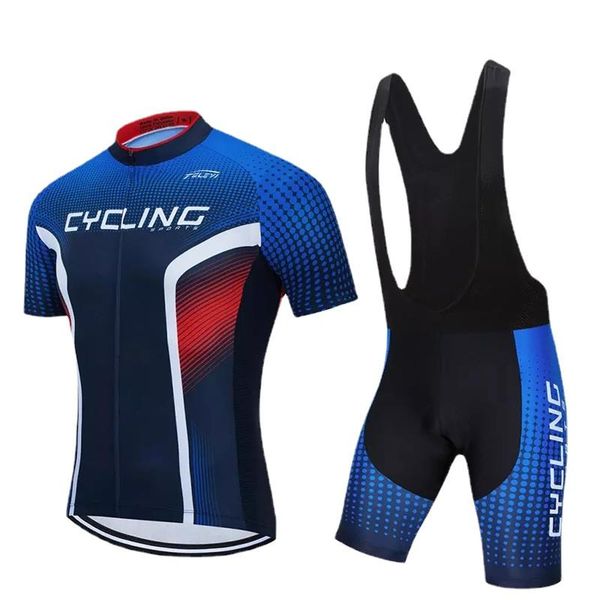 

racing sets man cycling clothing biking clothes jersey short sleeve set tights suits summer team mtb uniform 5d padded, Black;blue