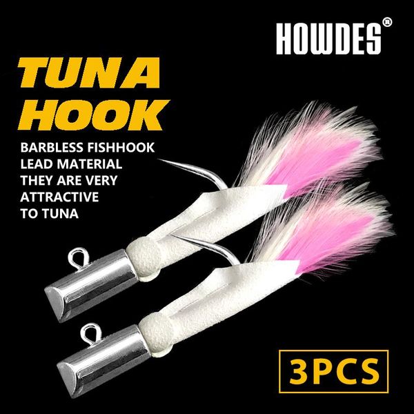 

feather hooks carbon steel assist single tuna 3pcs fishing