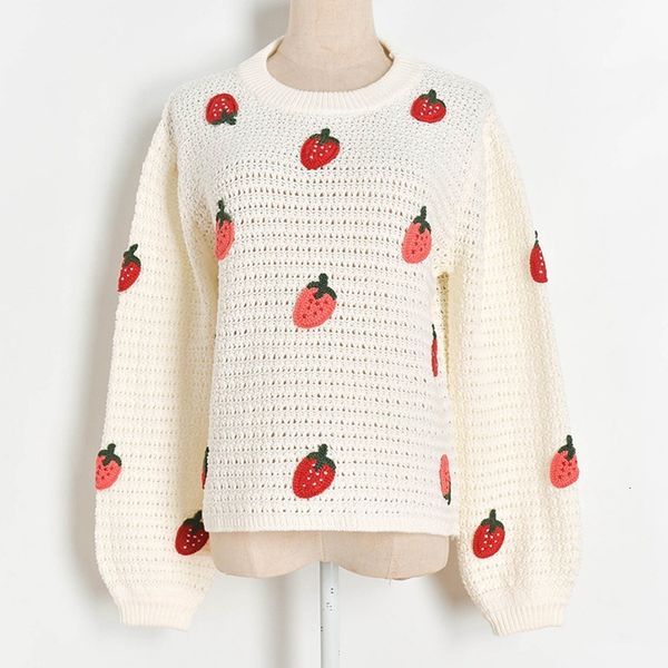 

women's sweaters peonfly kawaii vintage college loose strawberry sweater female korean thick cute harajuku clothing for women 50zo, White;black