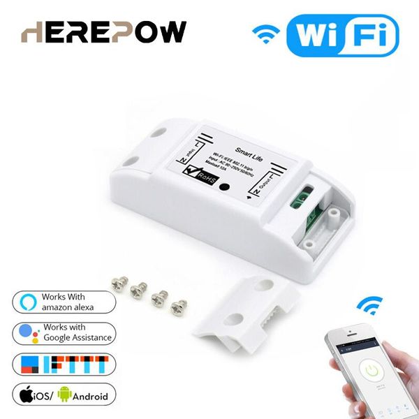 

smart home control herepow wifi light switch universal timer wireless remote works with alexa google