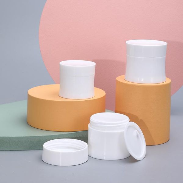 

storage bottles & jars 10pcs empty refillable white plastic sample cosmetic bottle jar make up cream lotion powder packing container