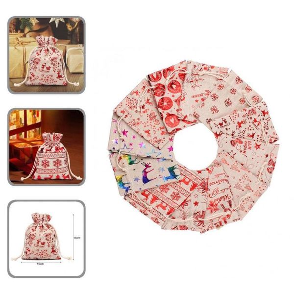 

gift wrap 50pcs christmas bag with drawstring tear-resistant delicate year storage pouch