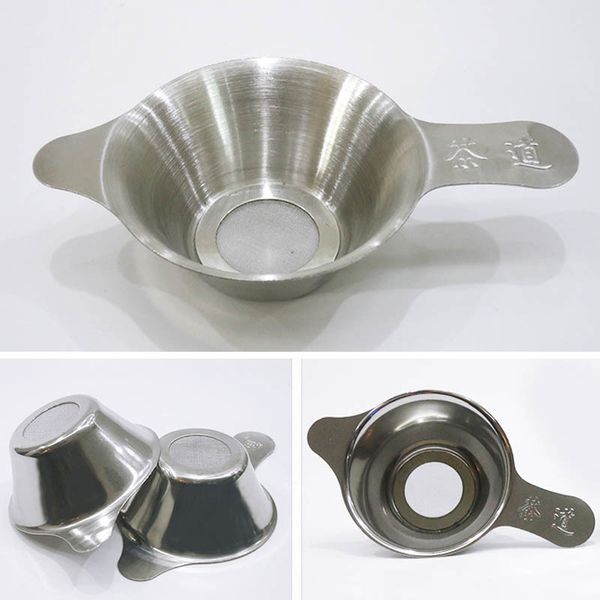 

1pcs reusable stainless steel tea filter fine mesh tea infuser leaf funnel tea strainer accessories