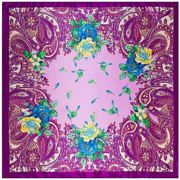 

scarves 90x90cm bohemian cashew nuts printed imitation silk scarf women fashion neckerchief bandana square muslim headscarf gift, Blue;gray