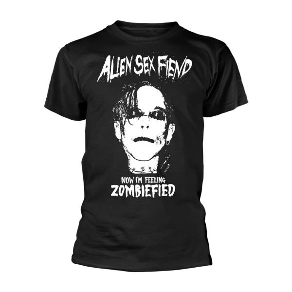 

alien fiend zombiefied licensed men t-shirt, White;black