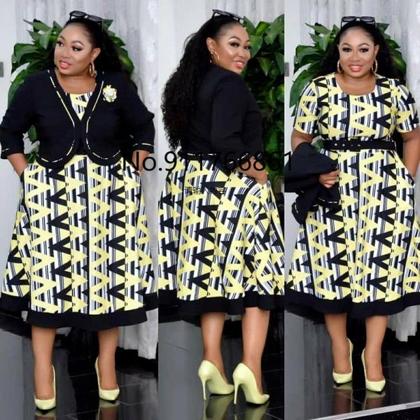 

ethnic clothing 2 two piece set clothes african mom dresses for women elegant print party blazer + short sleeve dress plus size outfits, Red