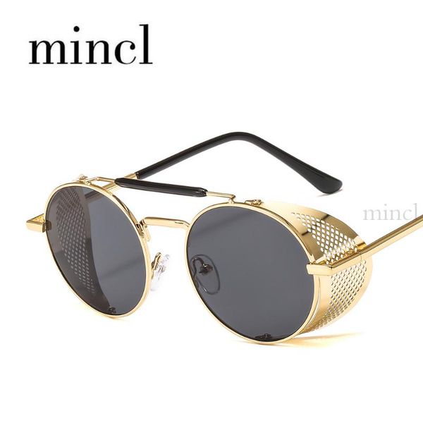 

sunglasses male punk goggles retro men 2021 female round women brand designer sun glasses for uv400 nx, White;black