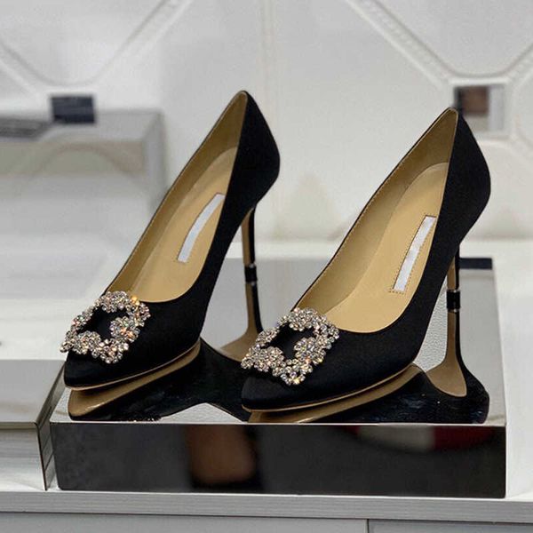 

2021 luxurys designers shoes women high heels quality designer party wedding bride ladies sandals fashionable dress pointed leather sequins, Black