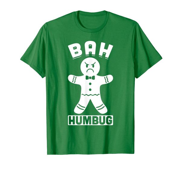 

bah humbug gingerbread man angry anti xmas grouch t-shirt, White;black