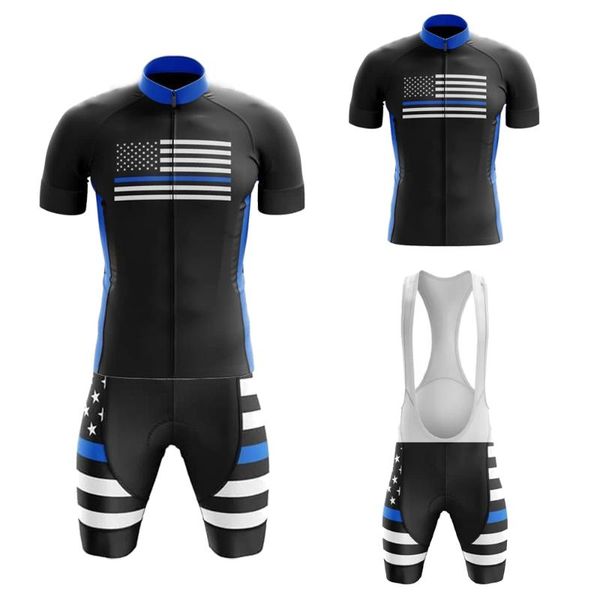 

cycling jersey set breathable short sleeve bike clothing bib shorts gel pad mtb hombre racing sets, Black;blue