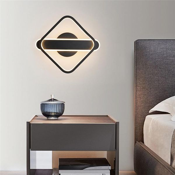 

square wall lamp for bedroom living room beside modern led light fixtures 29w aluminum white black sconce mounted