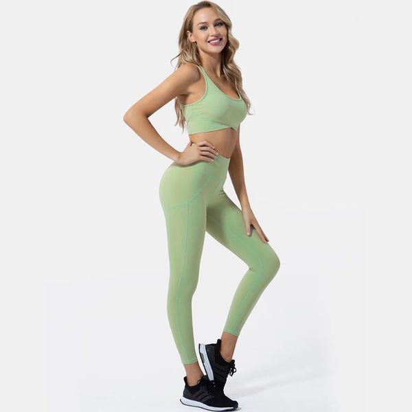 

yoga outfit two piece set sets women gym clothes fitness suit clothing sports bra crop and high waist leggings suits