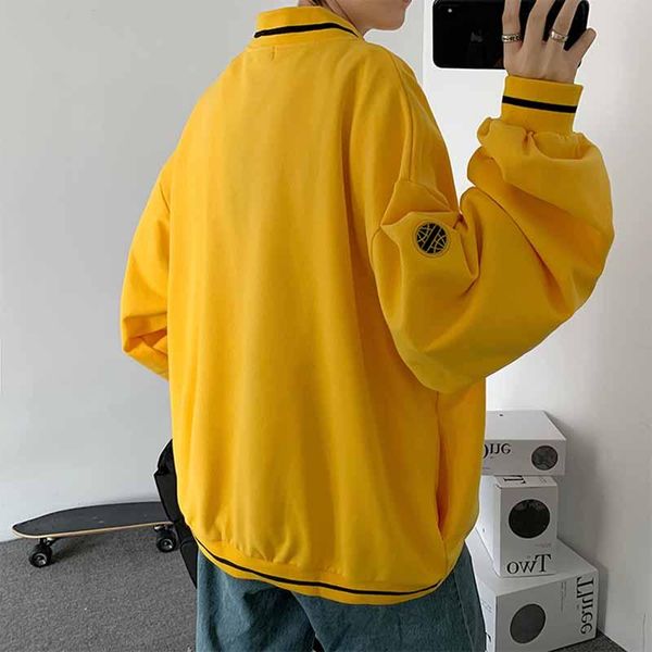 

men's hoodies & sweatshirts men v-neck letter print chic fashion outwork ulzzang high street plus velvet vintage all-match winter ins h, Black