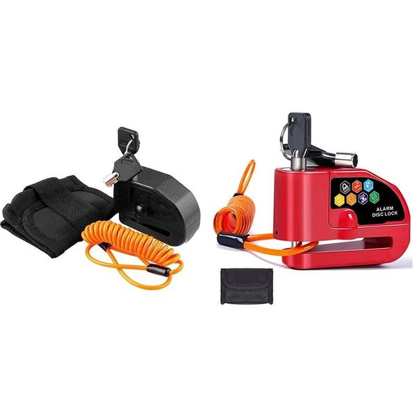 

bike locks brake disc lock motorcycle alarm metal anti theft wheel padlock security loud for scooter bicycle