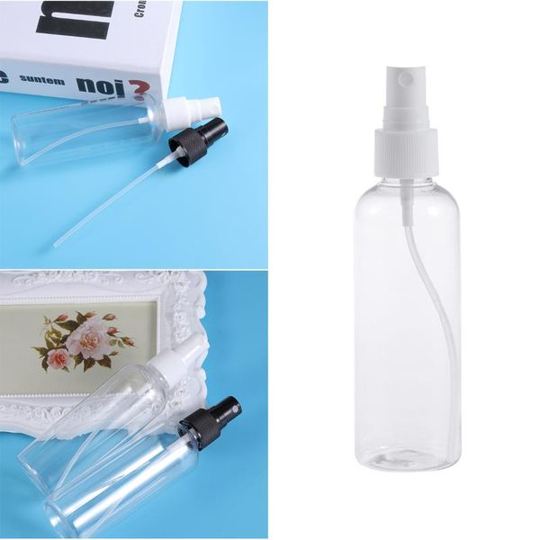 

liquid soap dispenser 4pcs 100ml empty spray bottle for make and skin care refillable travel use (transparent bottles with white sprayer)