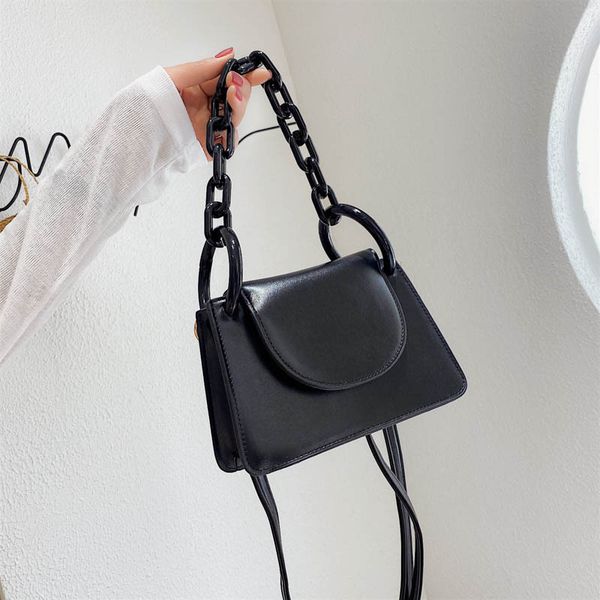 

pb0013 fashion women's chain handbag pu leather shoulder bags messenger bag black white yellow green purple 5colors