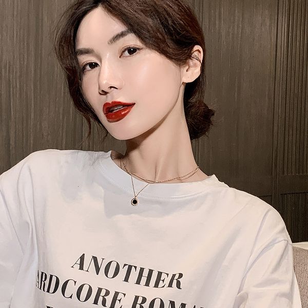 

titanium steel fashion double roman numeral necklace elegant femininity rose gold necklace fashionable versatile clavicle chain fashion, Black