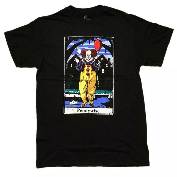 

it pennywise classic tarot card t-shirt sizes s to 3x, White;black